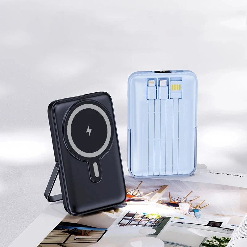 10000mAh Wireless Magnetic Power Bank Portable 22.5W Fast Charging For iPhone 17/16/15/14/13/12 Series Mobile Power with Back Clip and Bracket Desktop Charger