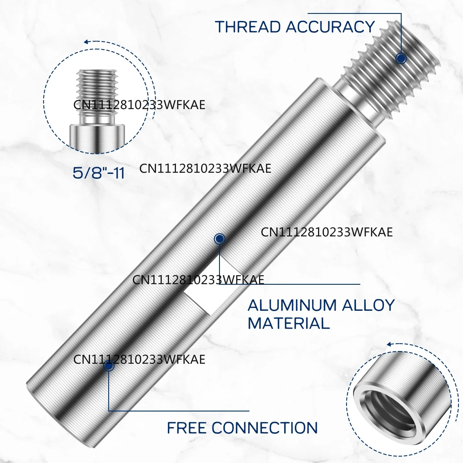 Angle Grinder Extension Rod 3/4/5.5 Inch M14 Thread Adapter Shaft Polishing Pad Connection Rod for Polishing Car Care Detailing