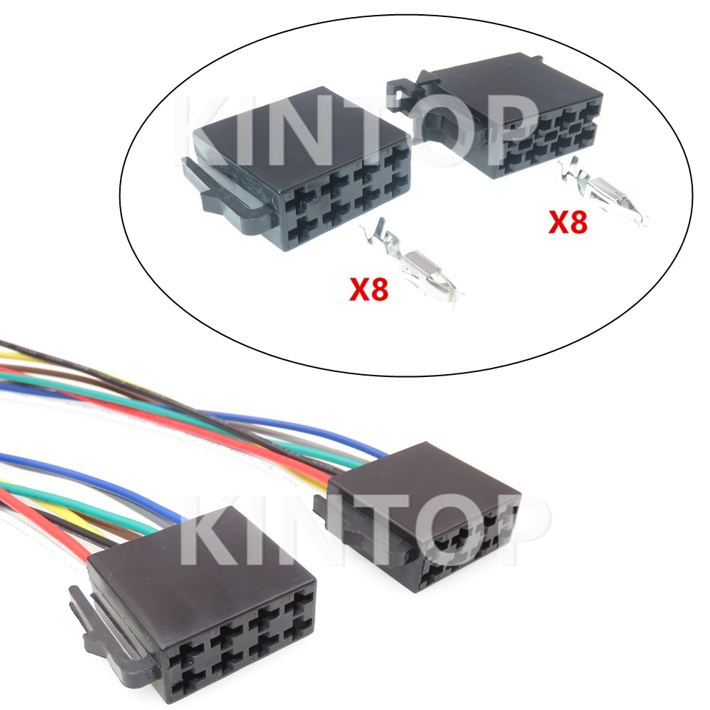 

1 Set 8 Pins 3.5 Series Auto Modification Socket Starter Accessories 10487 Car Radio Wiring Terminal Unsealed Connector