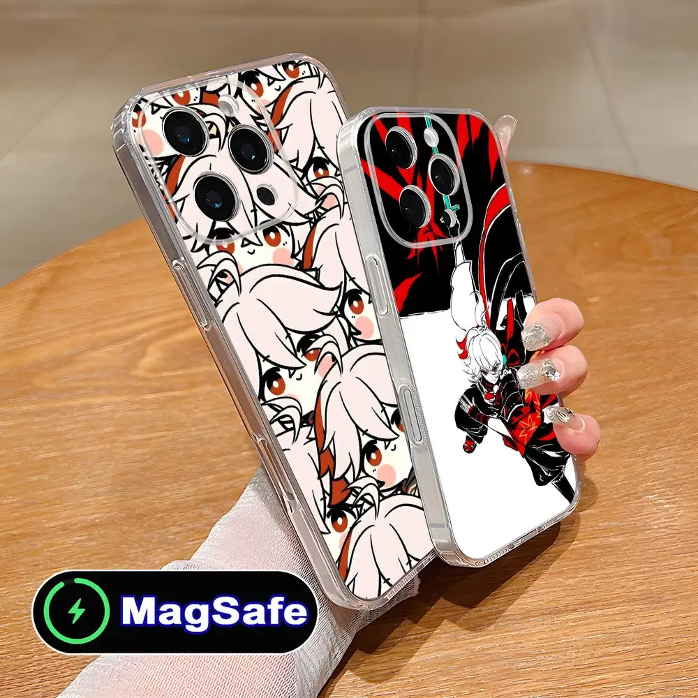

Game GI Kazuha Mobile Phone Case for iPhone 17 16 15 14 13 12 11 Air Pro Max Plus Mini Magsafe Clear Colorful Cover Cover