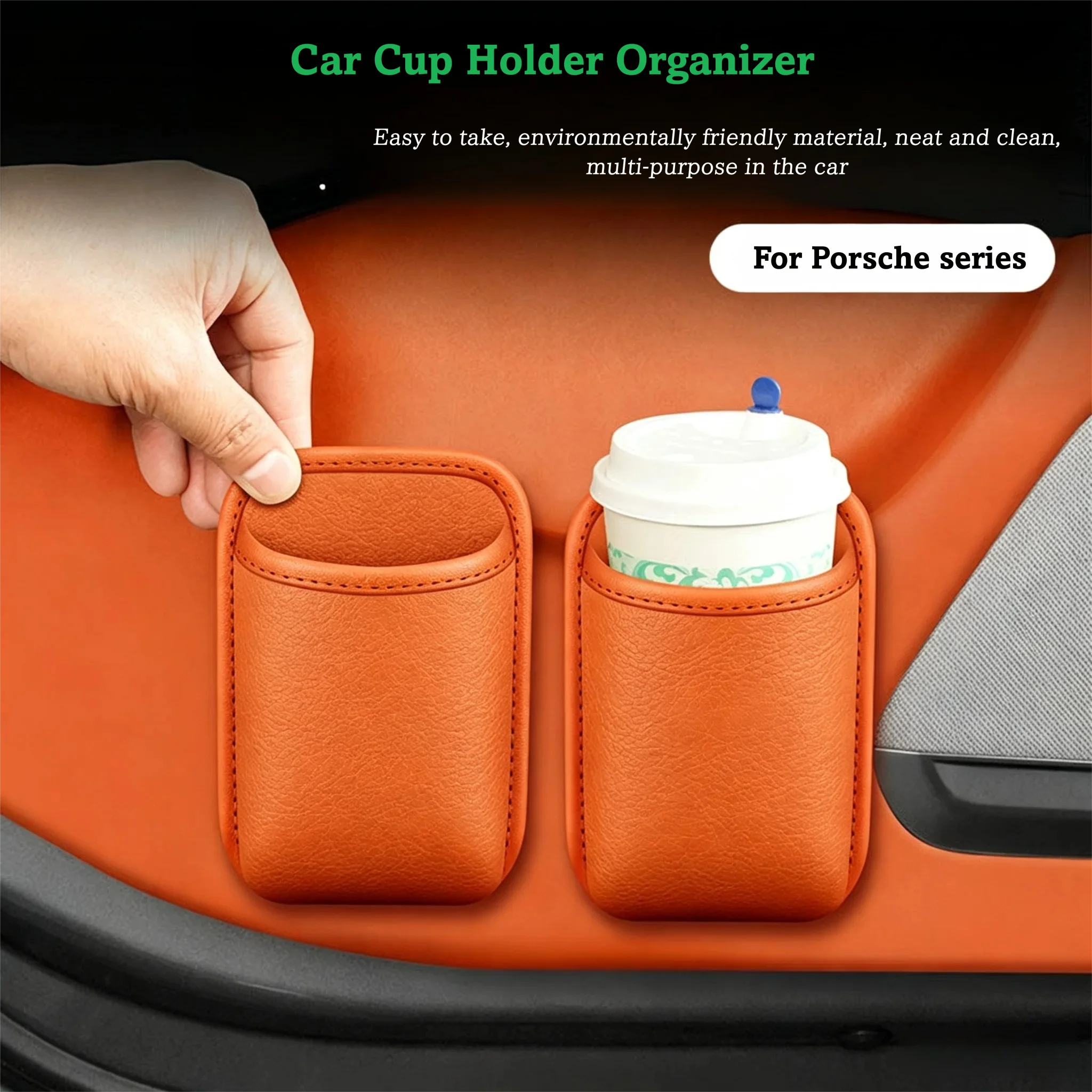 For Porsche Macan Cayenne Panamera 718 Cup Holder Organizer Drink Bottle Storage Box Door Beverage Bucket Interior Accessories