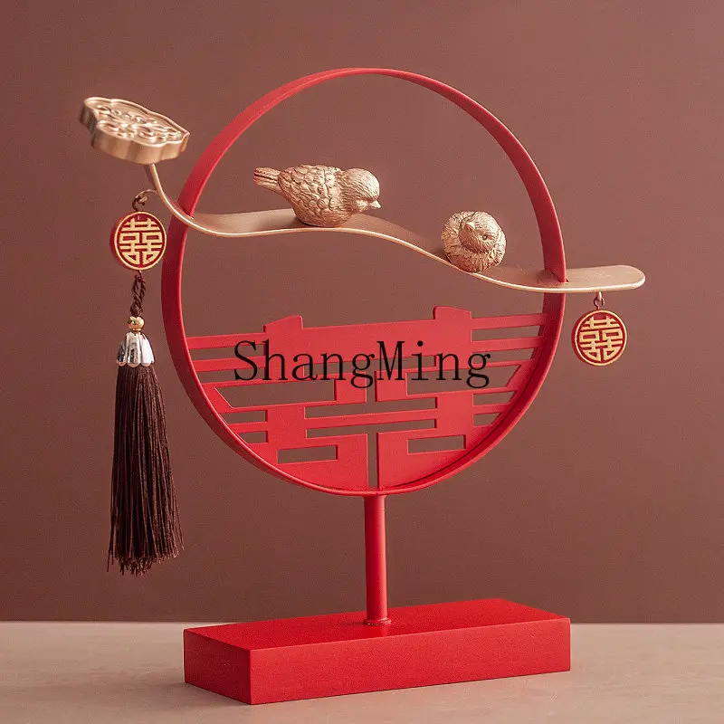 

FG happy character ornament wedding table decoration Chinese wedding room three-dimensional double happiness red props