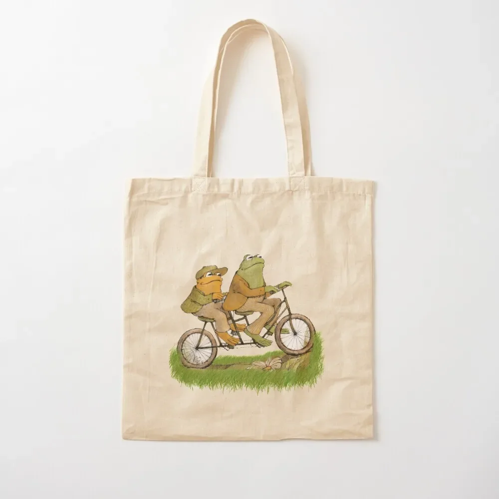 

frog and toad on the bike Tote Bag canvas bags supermarket folding bag Tote Bag