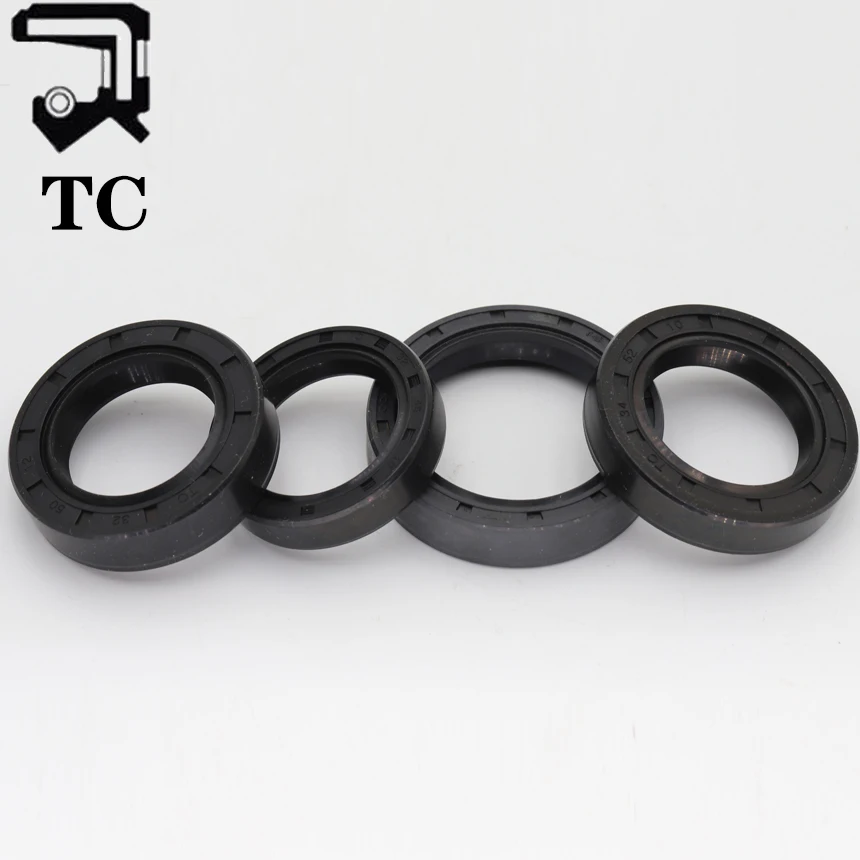 TC 35/36/37/38mm ID Black Nitrile Rubber NBR Grooved Double U Lips Spring Gasket Ring Sealing Radial Shaft Skeleton Oil Seal