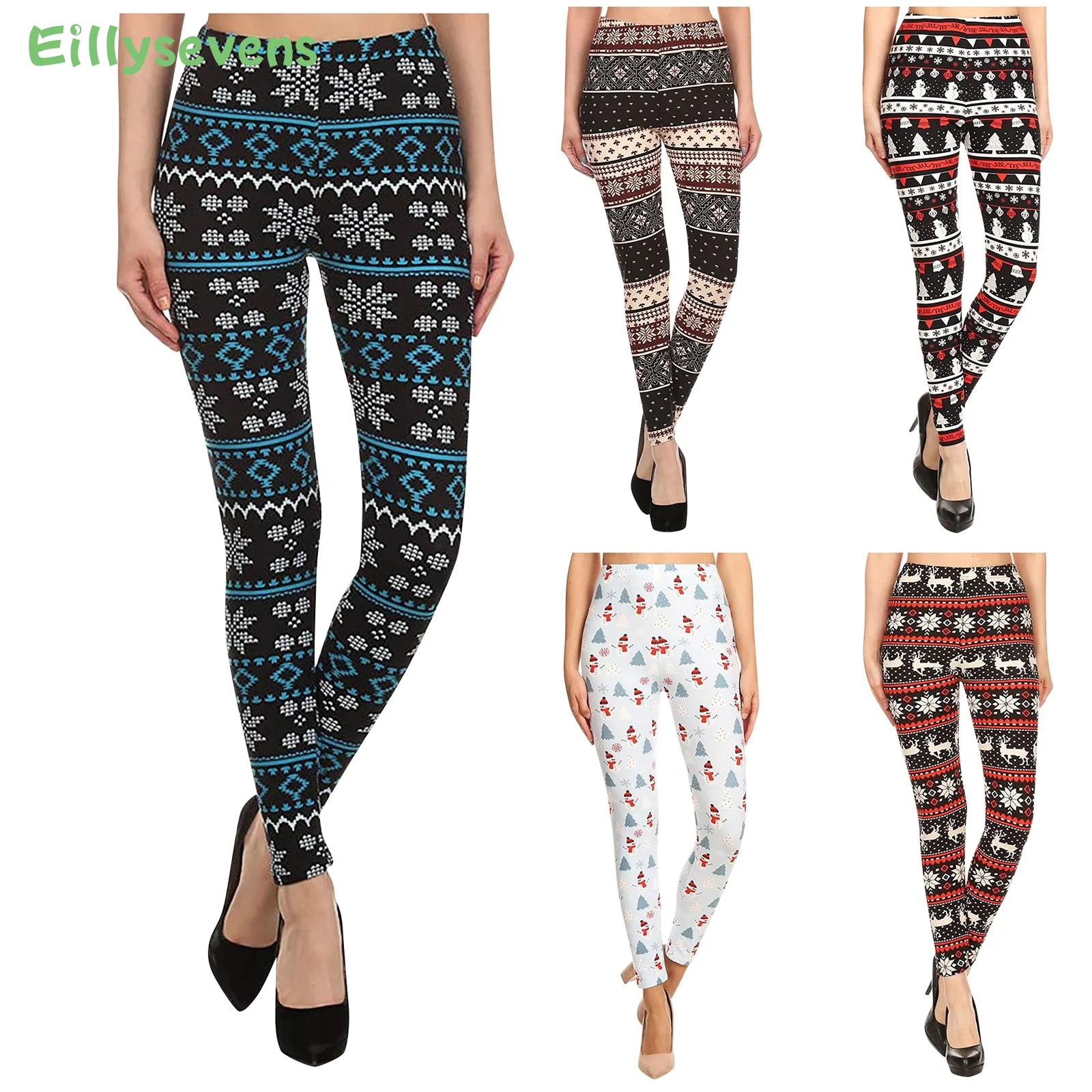 Women Leggings Christmas Printed Elastic High Waist All-match Slim Casual Long Pants Merry Christmas Fitness Sexy Workout wear