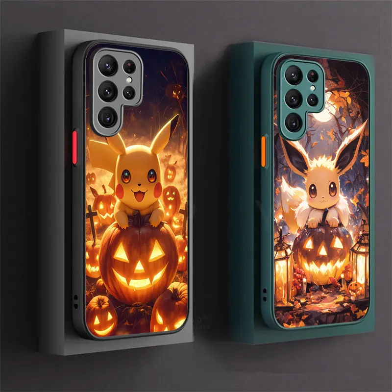 

Halloween Pikachu Eevee Cosplay Phone Case For Samsung Galaxy S25 S24 S23 S22 S21 S20 Ultra S24 FE Plus A56 5G A36 A17 A07 Cover