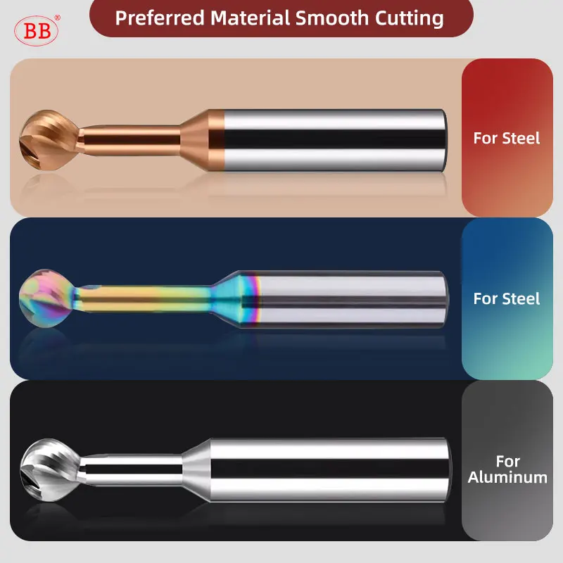 BB Ball T Shape Cutter 3D Ball Nose DIY Tool R2 R3 R4 R5 R6 Wood Plastic Metal BC2055 BB2055