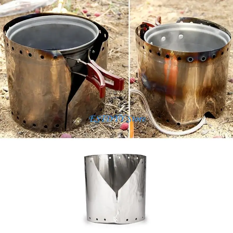 

G6DE Burners Windshield Compacts Folding Camp Stove Windshield Windproofed Face Guards for Efficient Outdoor Cooking