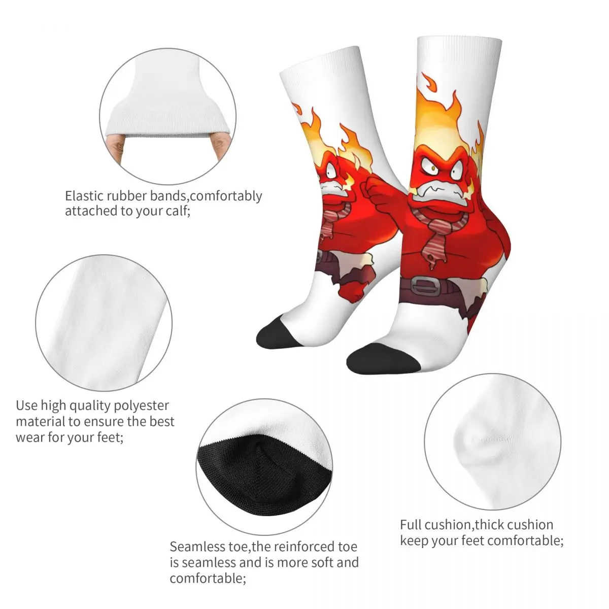 Autumn Winter Hip-hop Men's Women's Inside Out Anger Emotions Socks Sweat Absorbing Basketball Socks