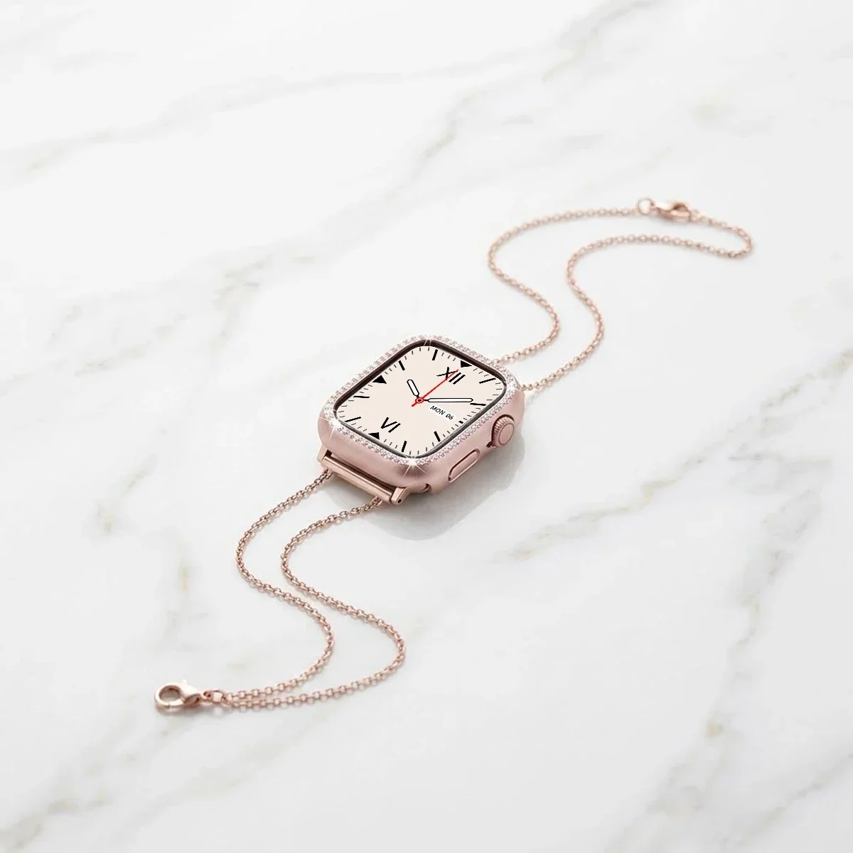 Bling Case Suitable for Apple Watch Series 10/11/12 Single/Double Row Diamond Frame IWatch Series 12 42/46mm PC Hollow Cover