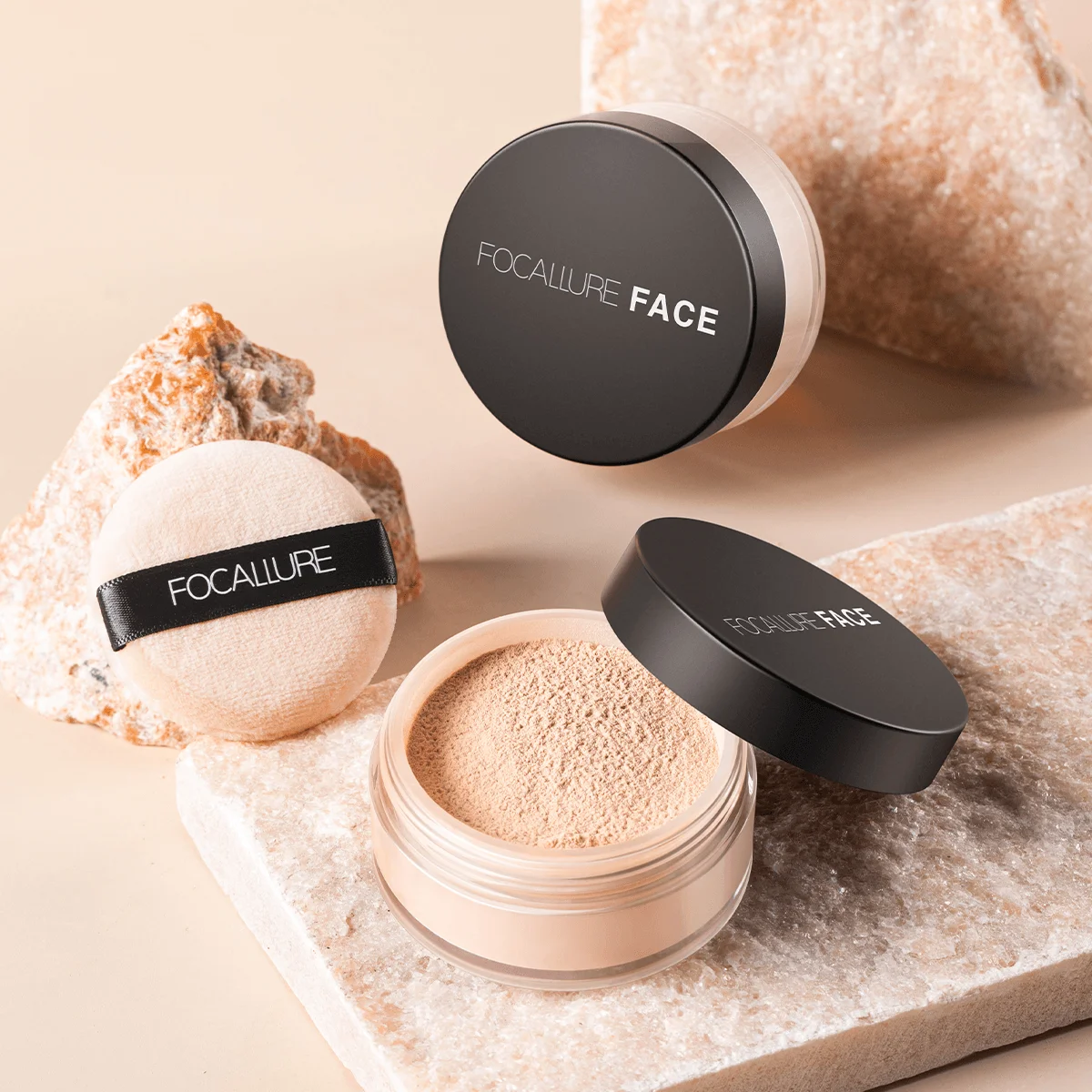 Focallure-polvo de ajuste suelto con acabado Invisible, polvo de Maquillaje facial suave Natural translúcido, Control de aceite, polvo suelto facial