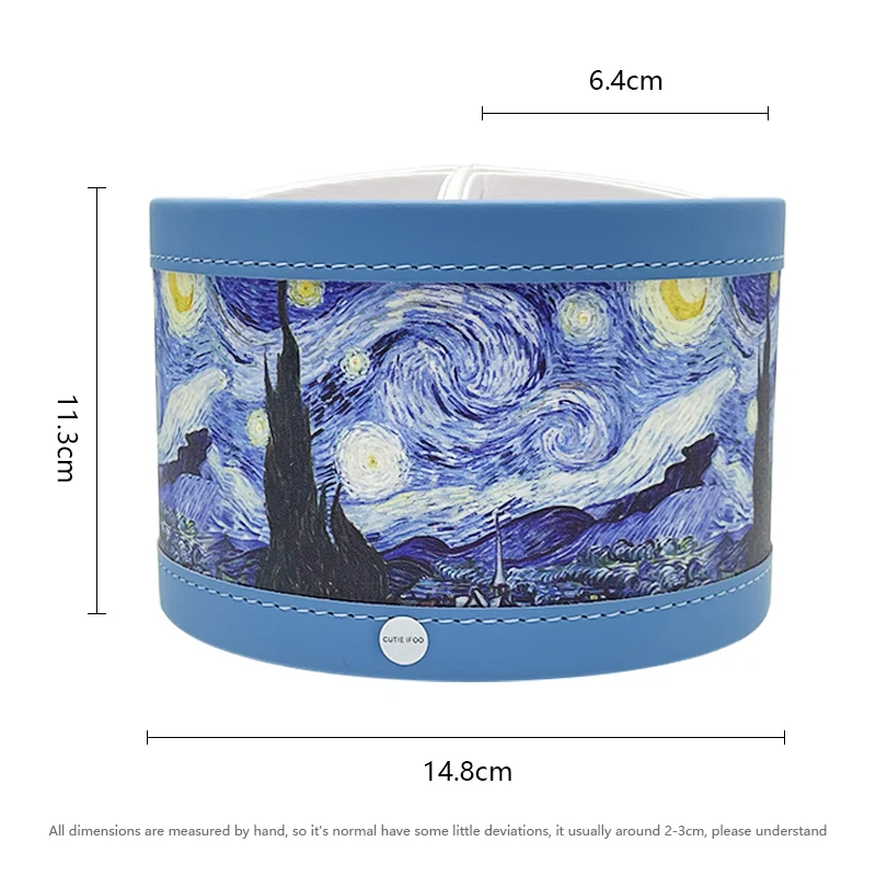 Suporte de caneta multifuncional redondo estrelado céu organizador com 4 compartimentos e base giratória de 360 graus para mesa de escritório, cômoda