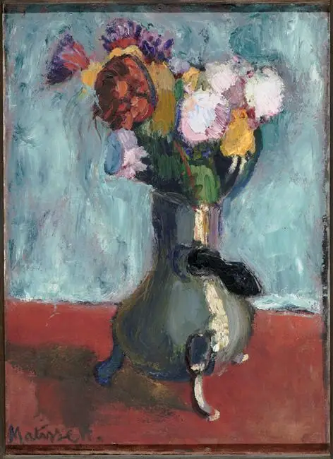 Hand‑Painted Oil Painting Henri Matisse Bouquet of Flowers in Chocolate 1902 Post-Impressionist Still Life Canvas Wall Art Custo