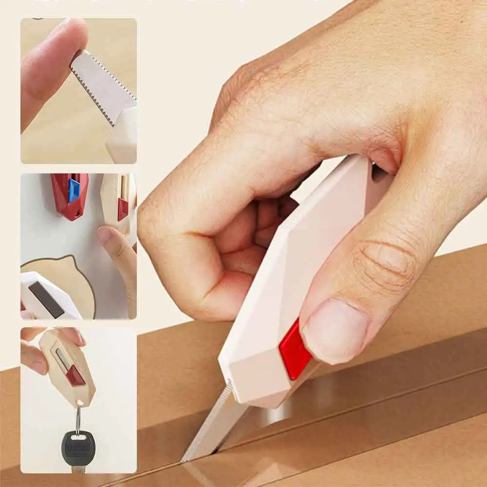 

Safety Magnetic Box Cutter Anti-Stick Tape Slitter Mini Portable Utility Knife for Cardboard Packages Small Multi-Function Craft
