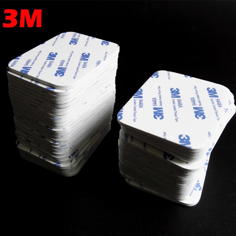 100pcs 78x61mmx3mm with 3M 9448A Two Sides Sticky EVA Foam Tape For Auto Decorative Article Wall Pendant Home Use Black/white