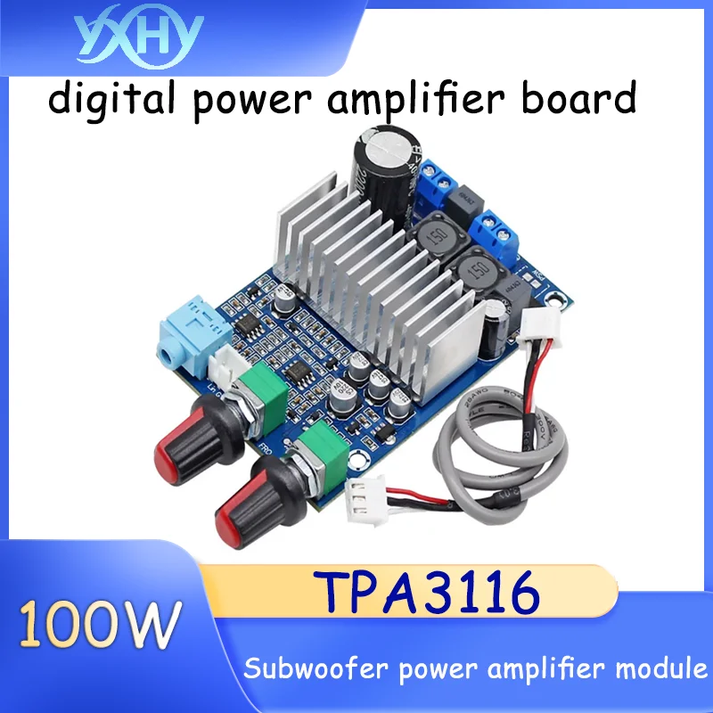 

1pcs Imported TPA3116 Digital Amplifier Board, Heavy Bass Mono High-Power 100W Subwoofer Amplifier Module