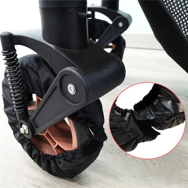

B24C-8X Baby Stroller Wheel Cover Dustproof Wheelchair Tire Protector Infant Pushchair Pram Wheel Anti-Dirty Cover 25CM