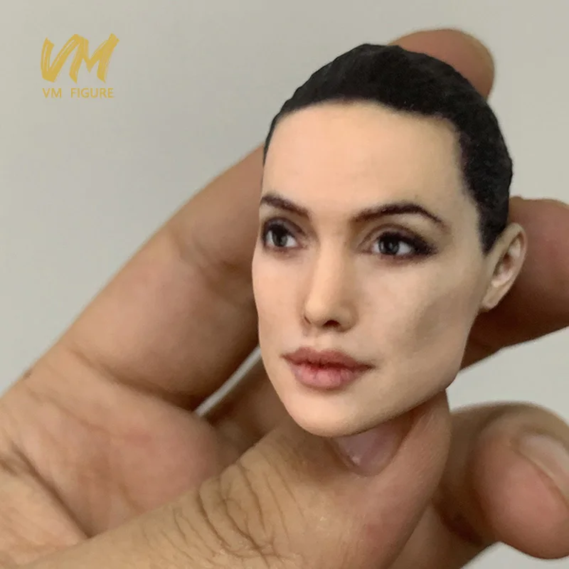 1/6 1/12 Schöne Frau Kopf Skulptur Film Charaktere Gemalt Harz Modell Für 12'' 6'' Weibliche Soldat Action Figur Puppe spielzeug