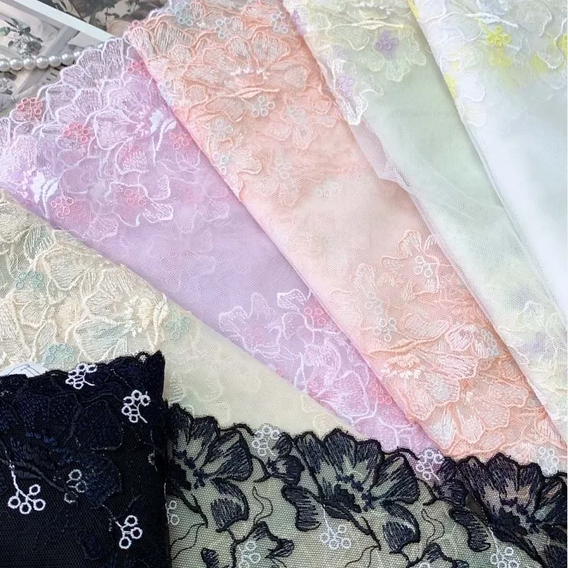 14 Yards Two Tones Emroidered Lace Trimmings Costume Dancing Dress Bra Underwear Beddings Clothes Sewing Fabrics