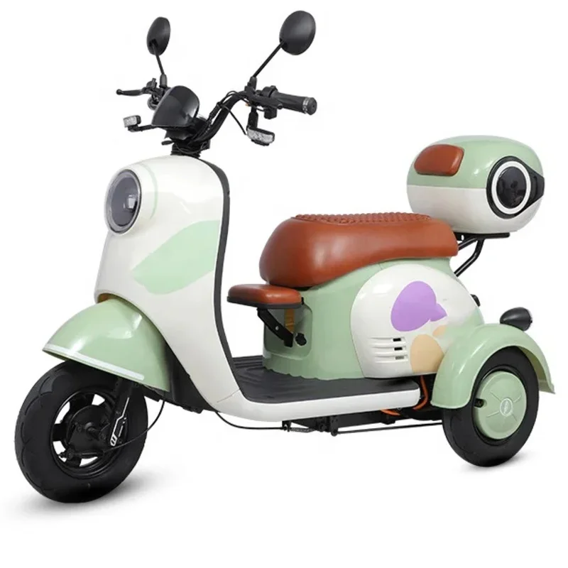 

City Trike Business Orange 3 Wheel 1000w Battery Powered Electric Passenger Tricycle