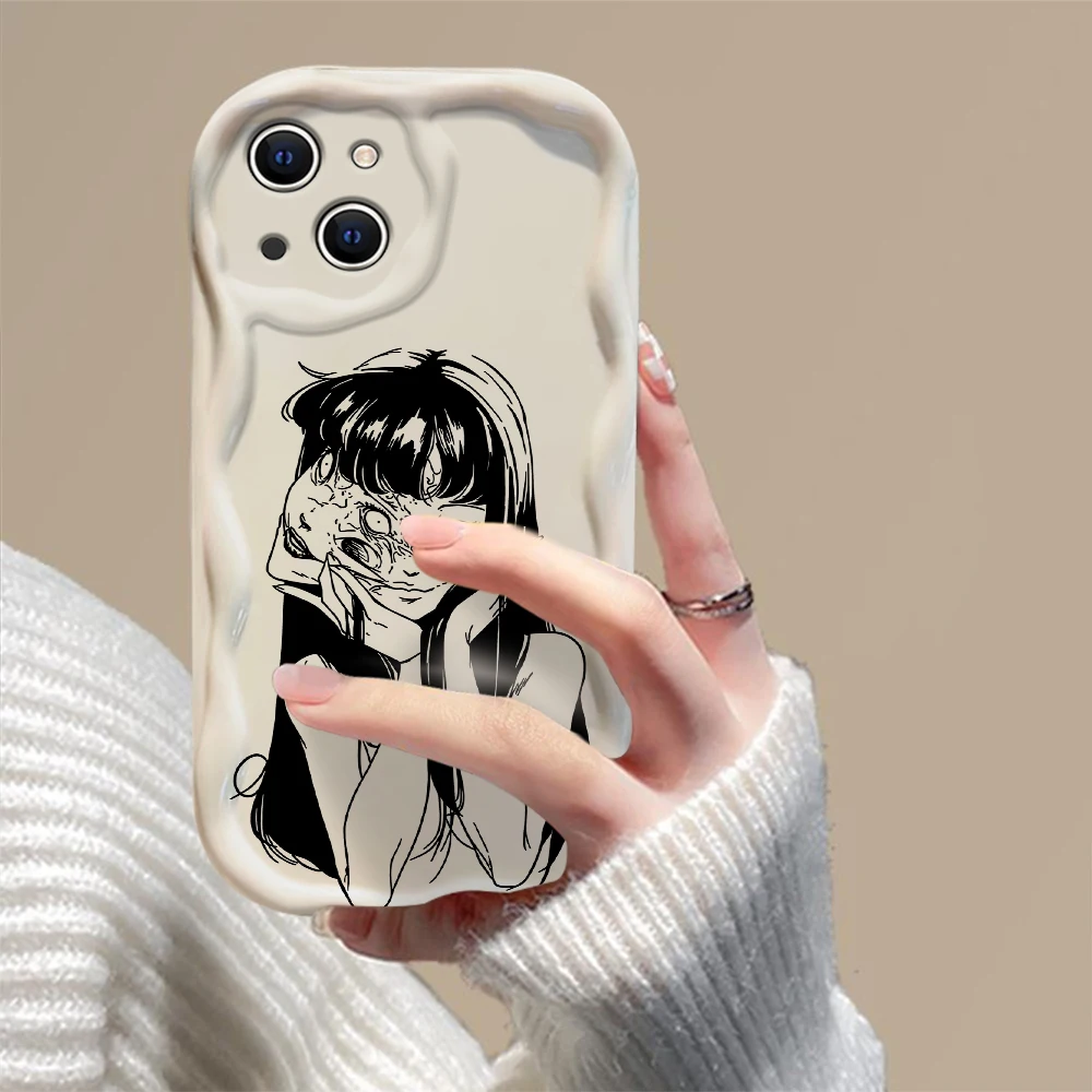 Junji Ito horror Hot comics Tomie Case For iPhone 15 14 13 12 11 Pro Max Mini X XR XSMAX 8 7 6S Plus 3D Wave Soft Silicone Cover