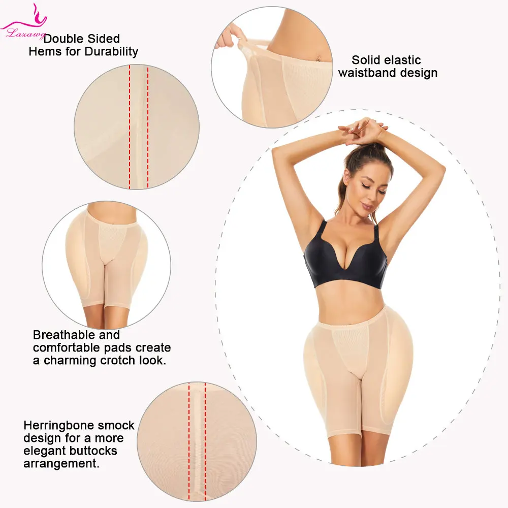 LAZAWG Butt Lifter Panties for Women Tummy Control Shorts with Pads Flat Belly Booty Lifting Lady Body Shaper Push Up Underwear