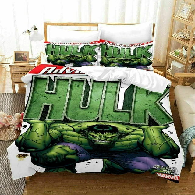 Cartoon Hulk Bedding Set For Kids Boys Double Duvet Cover Comforter Set Avengers Spiderman Ironman Captain Sheet Baby Bedspreads Action Figures AliExpress