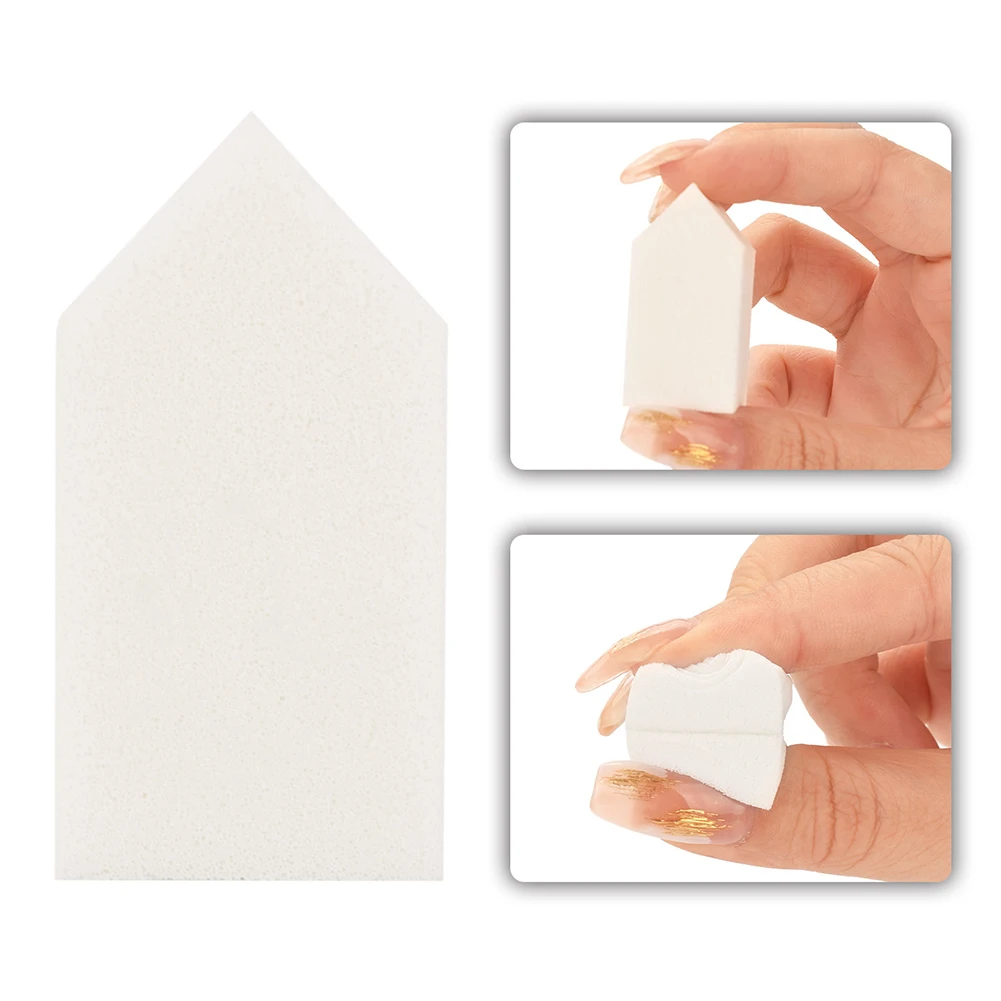 50pcs Makeup Sponge Wet And Dry Dual-use Latex Blusher Applicator Pentagon Shape Washable Portable Lady Gifts Makeup Accessories