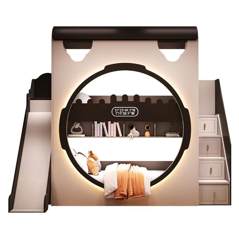 

Bed upper and lower beds Double-layer two-layer bed with the same width S-type upper and lower bunk small