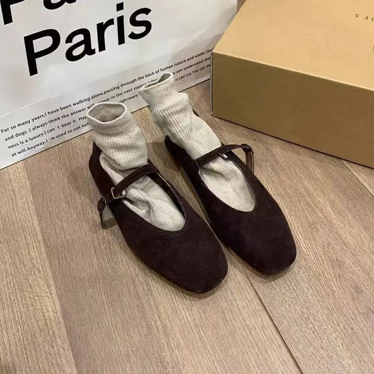 2025 Autumn Fashion Flat Ballet Shoes Women Shallow Ballet Leather Round Toe Female Ballerina Soft Moccasin Mary Janes Shoes image 5