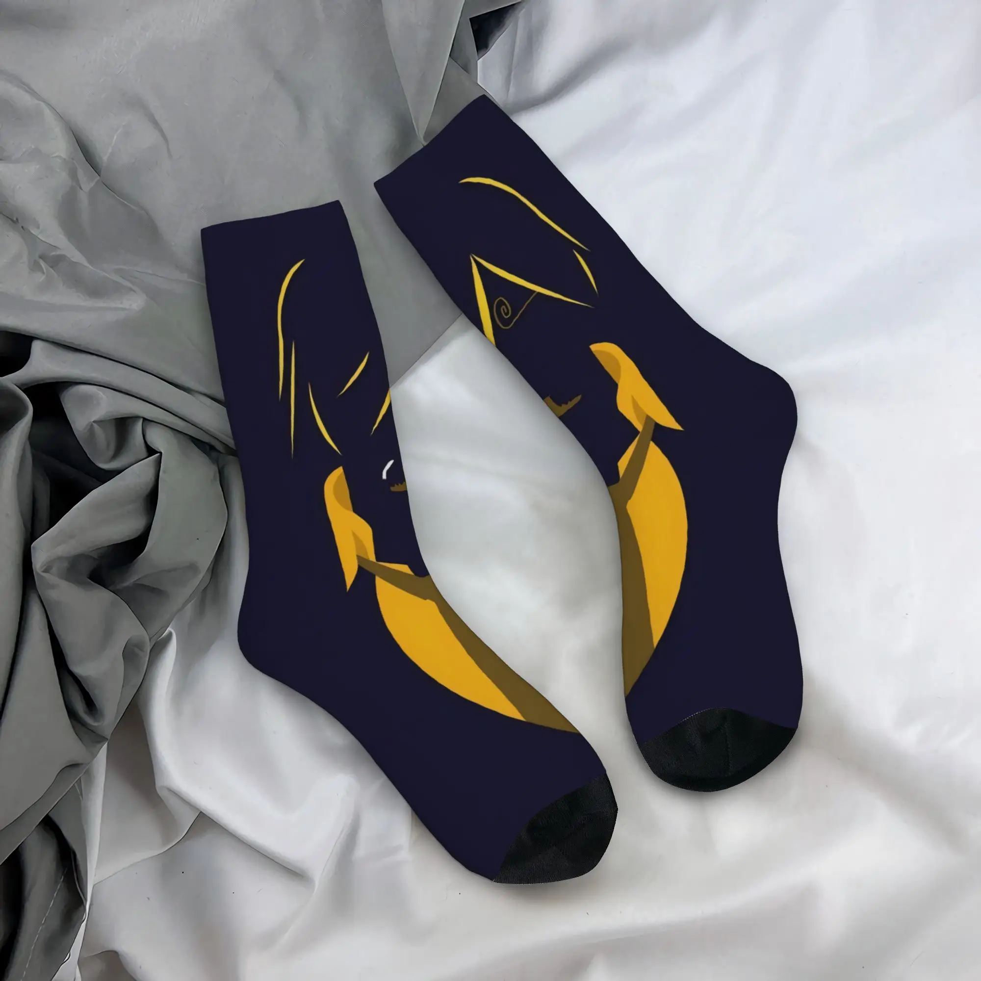 

Funny Sock One Piece Sanji Style Silhouette Hip Hop Quality Pattern Printed Men Socks Casual Men's Socks