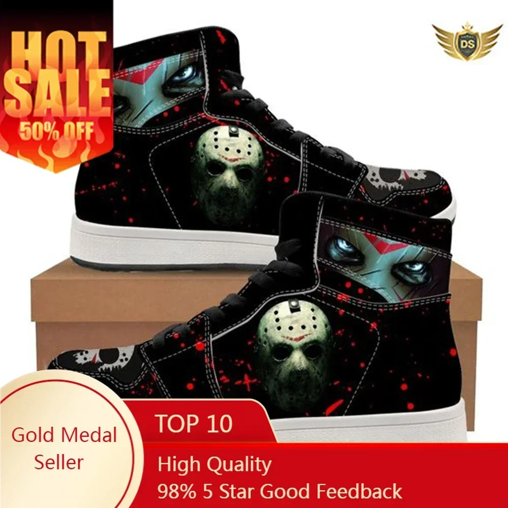 Suspense Red Horror Men Shoes High Top Casual Shoes Print On Demand Sneakers Women Shoes Cosplay Zapatos De Mujer