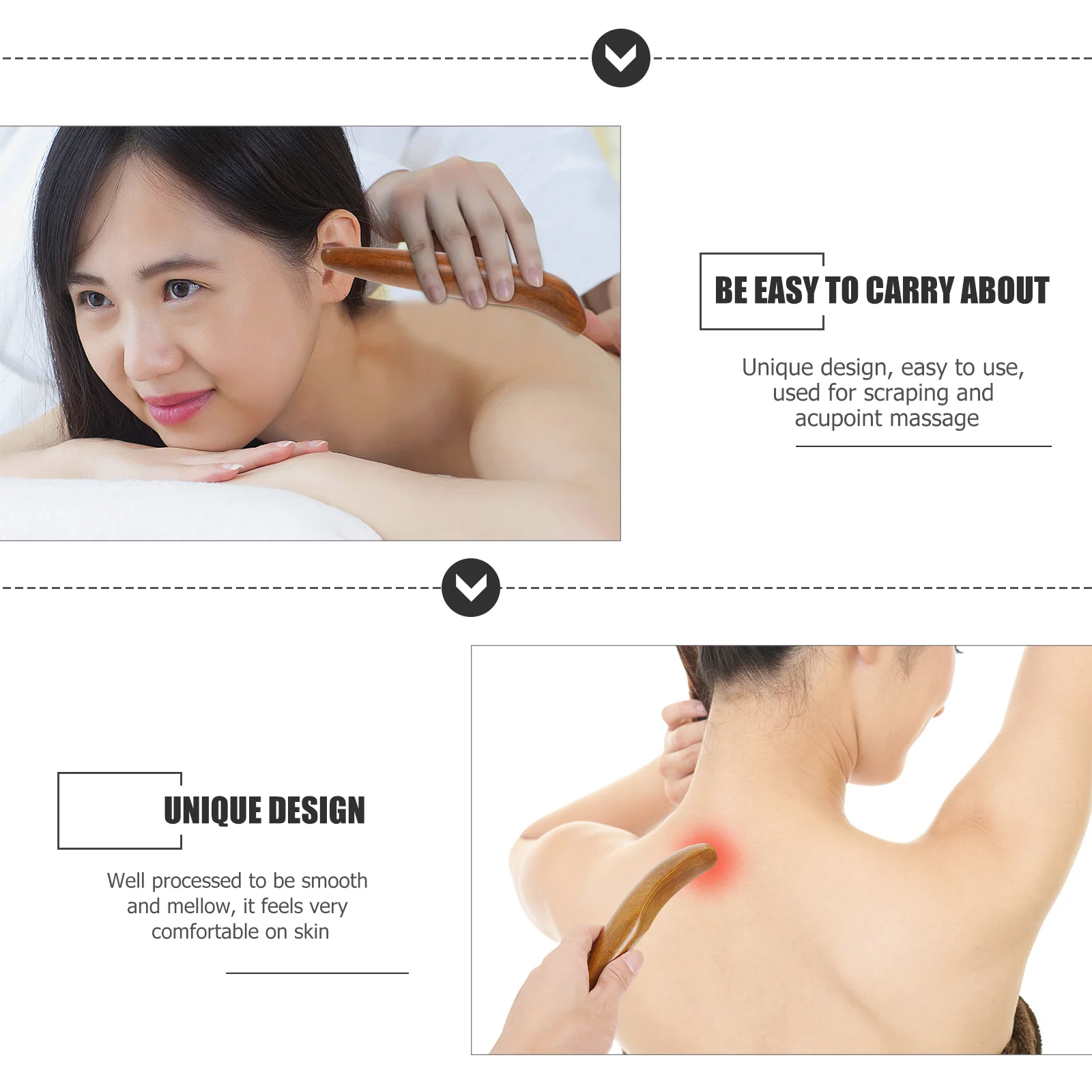 

2pcs Wooden Finger Acupoint Massage Sticks Light Brown Gua Sha Scraping Tool For Hand Foot Body Home Spa Therapy Massaging Stick