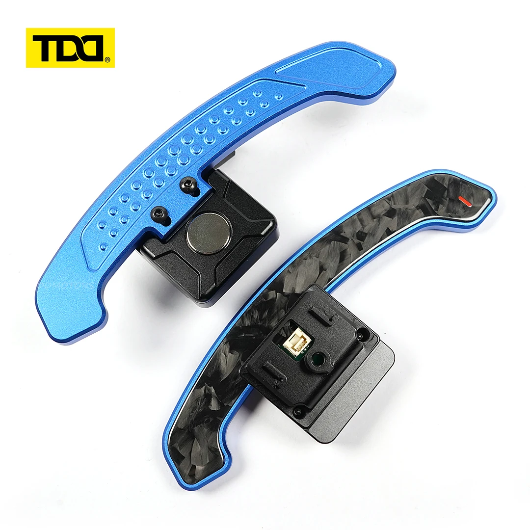 TDD Glossy Forged Carbon Fiber Magnetic Paddle Shifter For MINI Cooper F66 F65 Countryman U25 2024- Aluminum Alloy Backside