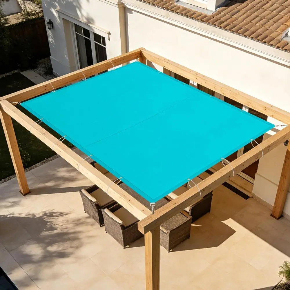 

24' x 40' Waterproo Sun Shade Sail Straight Edge Outdoor Cover UV Block or Lawn Patio Backyard Garden Deck Pergola (Turquoise)