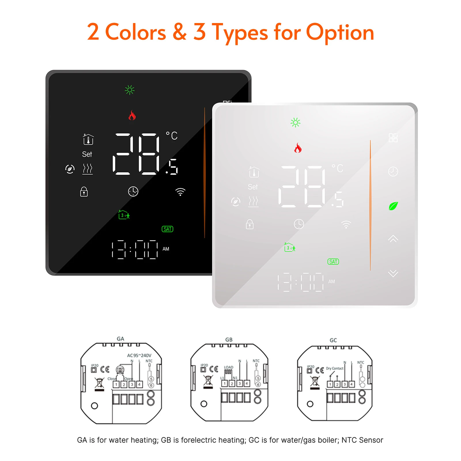 WiFi Smart Thermostat Temperature Controller Weekly Programmable Supports Touch Control/ Mobile APP/ Voice Control w