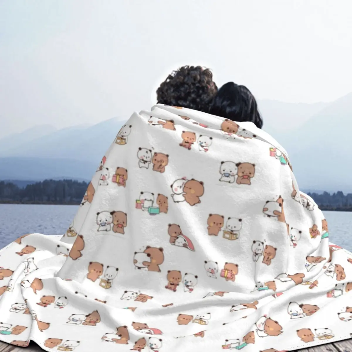 3D Printed Milk Mocha Sticker Pack Blanket Bear Lemming Winter Warm Plush Soft Blanket Flannel Quilt Bed Bedroom