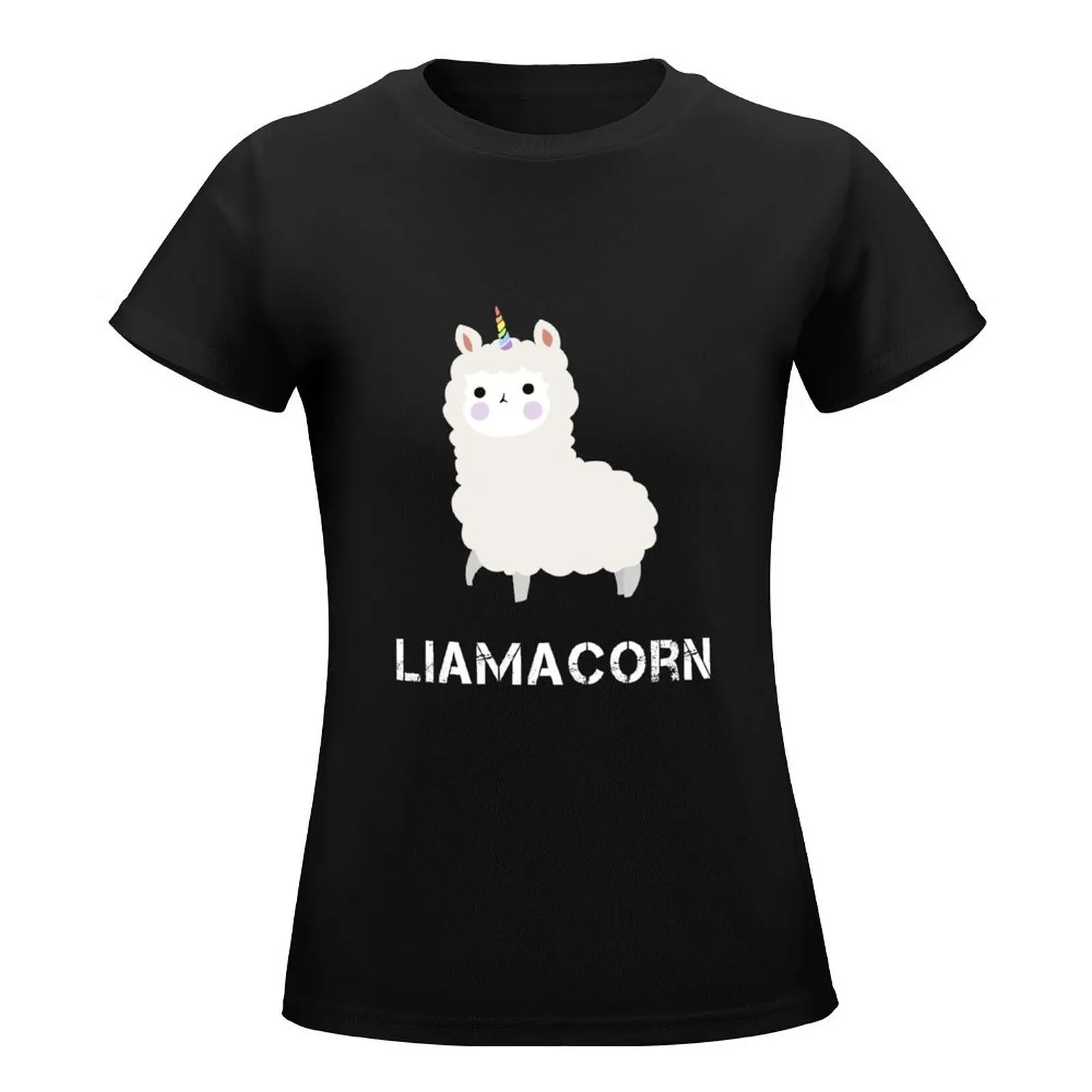 Llamacorn Funny Lllama Unicorn kawaii Graphic Tee Shirt T-Shirt korean fashion cute tops t shirts for Women loose fit