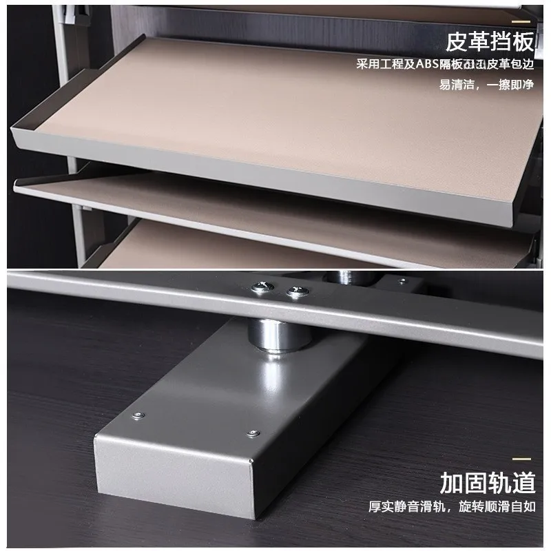 Wardrobe rotating shoe rack 180 degree assembly aluminum alloy leather multi-layer storage cloakroom retractable rotating shoe