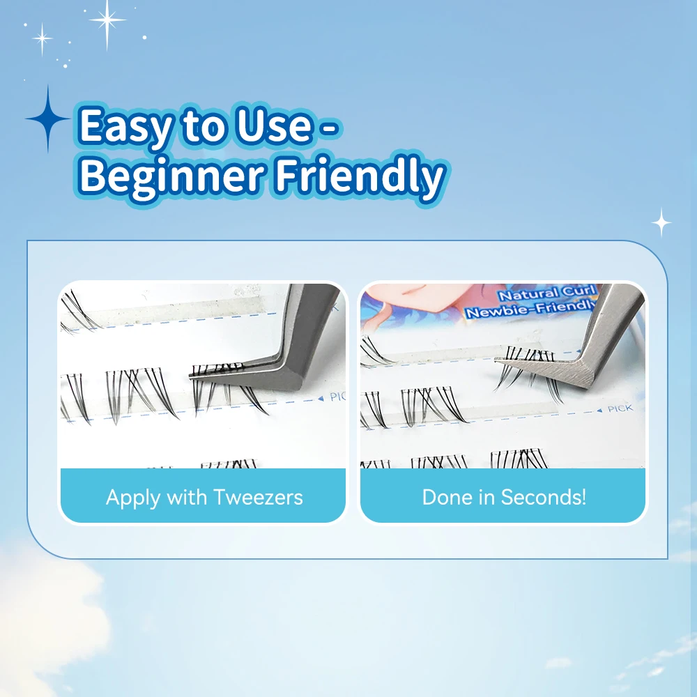 Yelix 5-7mm cils inférieurs fée faux cils segmenté naturel sous cils Manga cils inférieurs maquillage outil de maquillage des cils