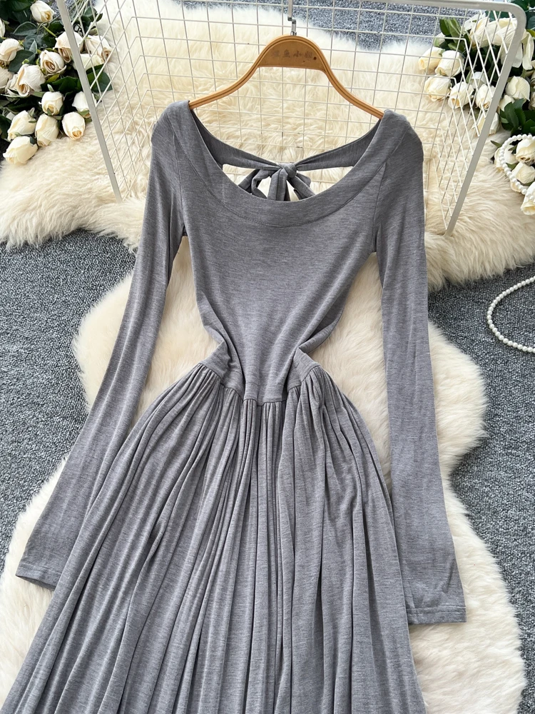 Afslanken Lange Sve Maxi Dr Dames Hoge Taille Gedrapeerd V-Ne Ci Pendelen Sle Polyestervezel A-lijn Zomer Dr