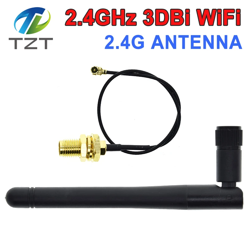 Esp8266 esp32 2.4ghz 3dbi wifi 2.4g antena aérea RP-SMA macho roteador sem fio + 17cm pci u. fl ipx para rp sma macho cabo trança