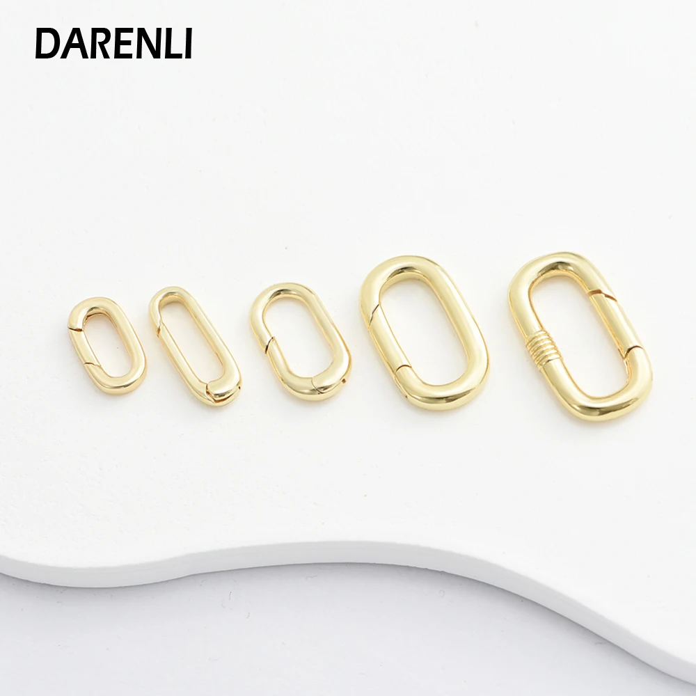 DARENLI 1 PCS Spring Open Jump Ring Clasps 18K Gold Plated For DIY Women Jewelry Making Necklace Accessories Wholesale