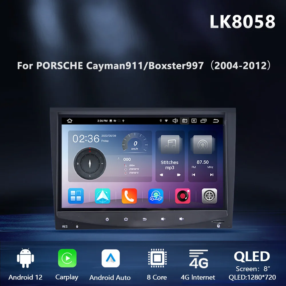 For 8 Inch Android 13  Navigation Carplay 4G LTE Car Radio for CLK-Class A209/C209 Dashboard Placement - view 4
