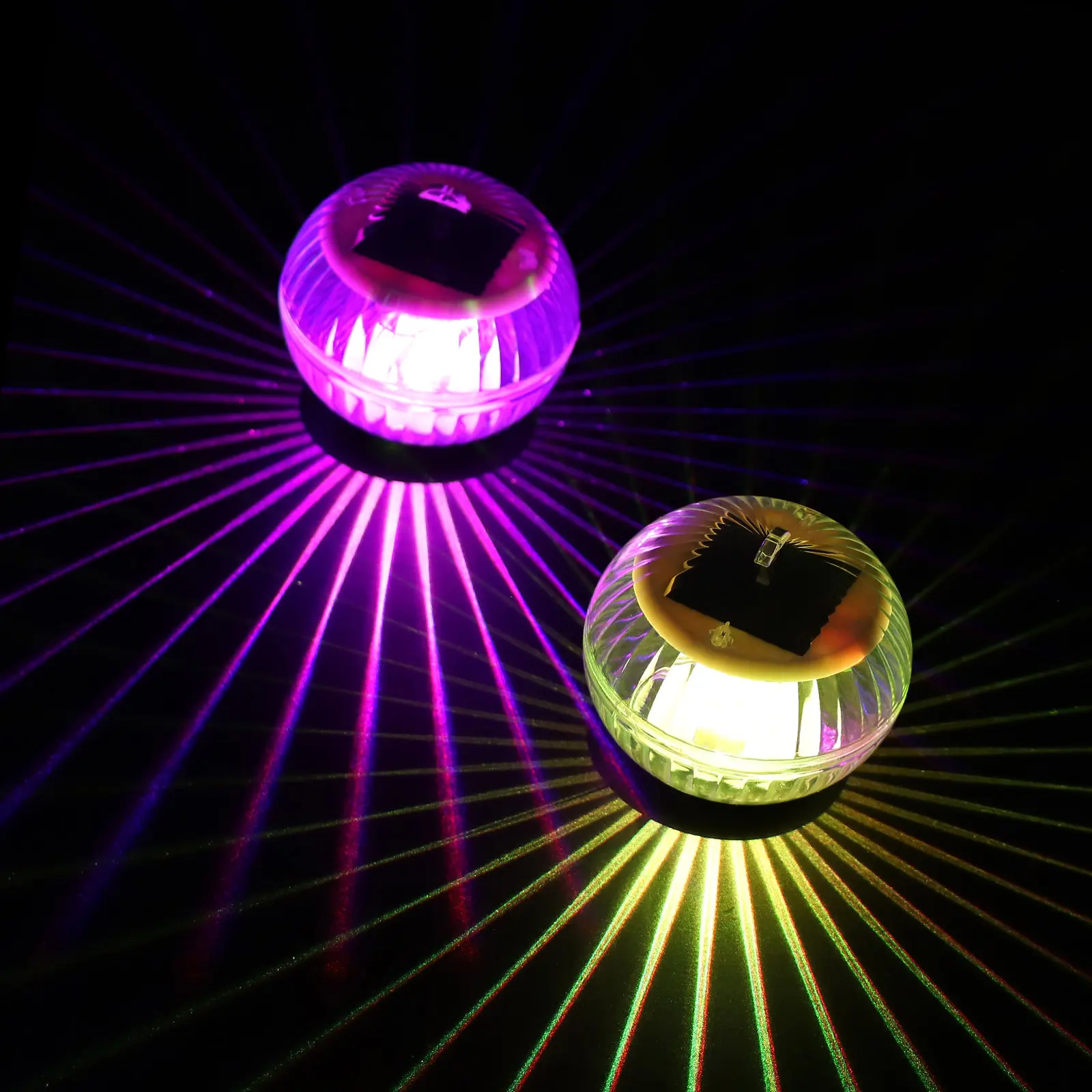 2Pcs Solar Floating Lights Pool Balls Premium Plastic Waterproof Rustproof Glow Bright 7 Colors Changing Garden Patio Fountain