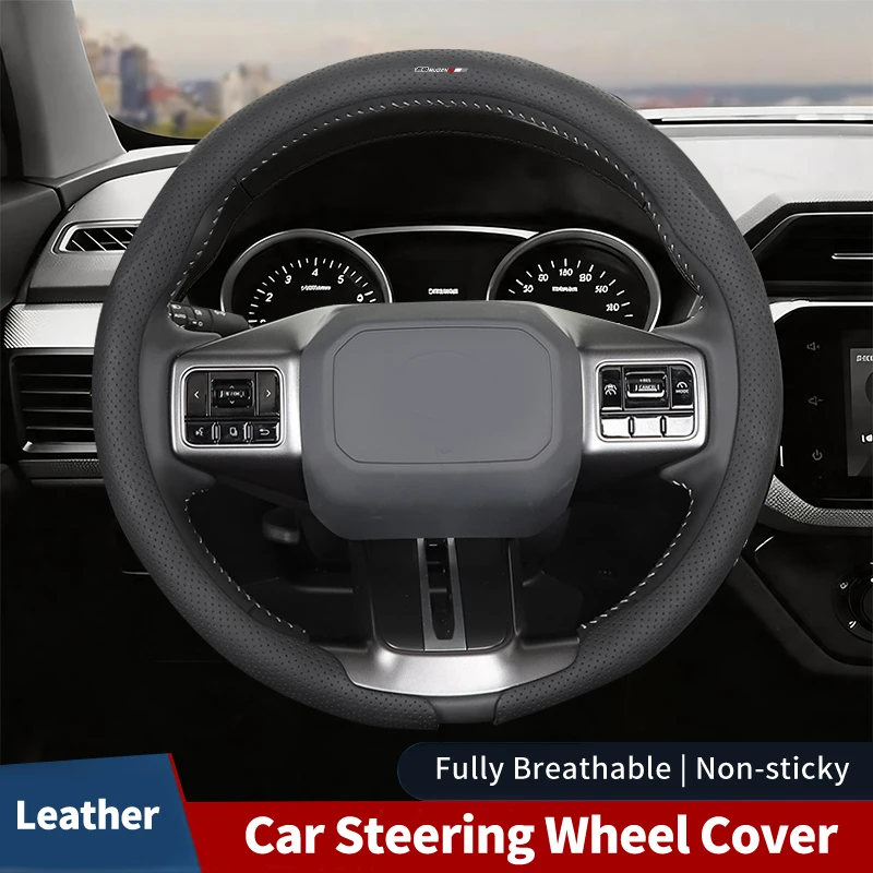 Leather Car Steering Wheel Cover Fully Perforated Wheel Interior For Honda Type R Mugen Power Civic 4d 10th Gen 8th CRV City