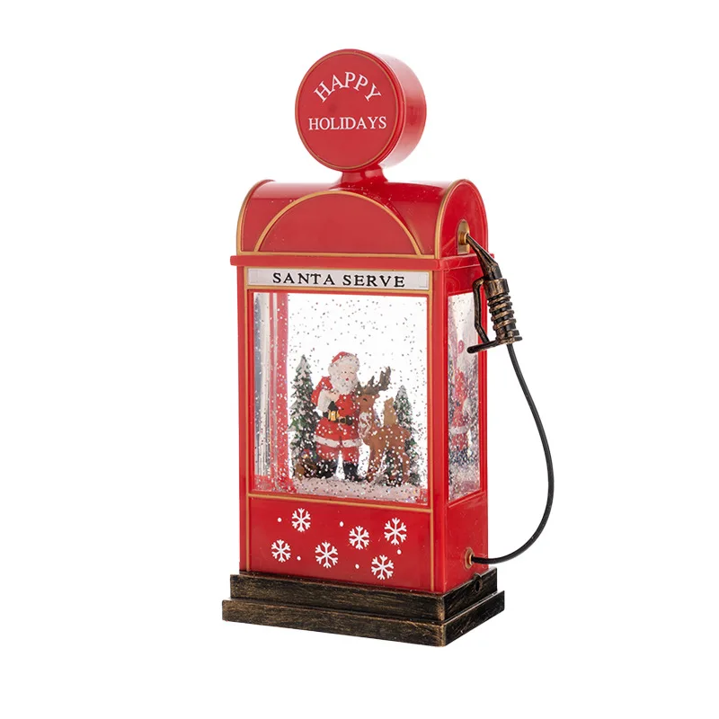 New Christmas Gifts Luminous Snow Music Box Santa Claus Wind Light Christmas Tree Decoration Ornament Night Light view 5