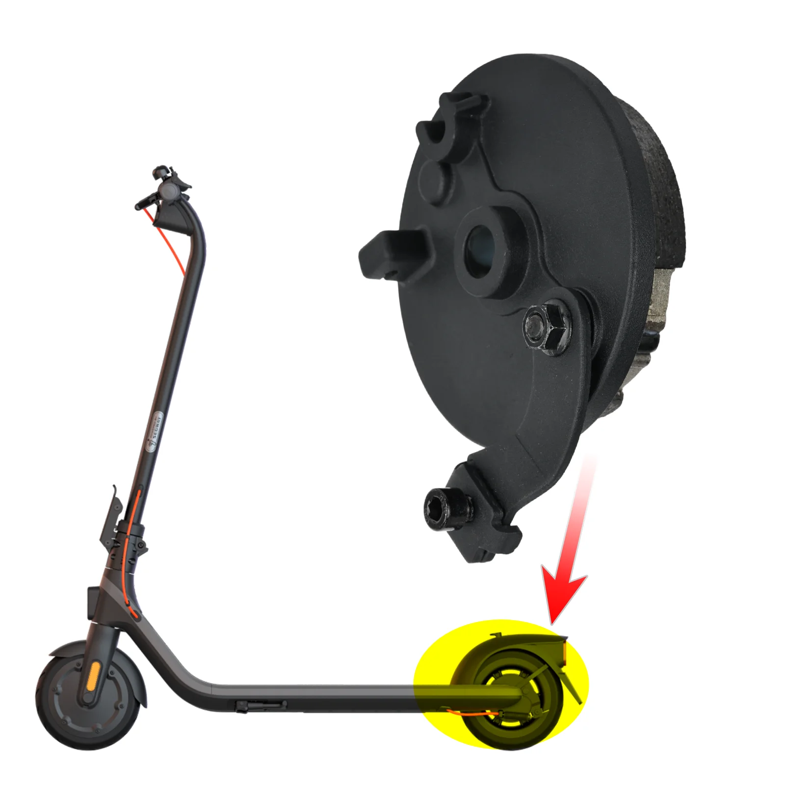 Frein à tambour d'origine pour scooter électrique Ninebot E2 E2Plus, pièces de plaquettes de freins mécaniques, roue avant et arrière