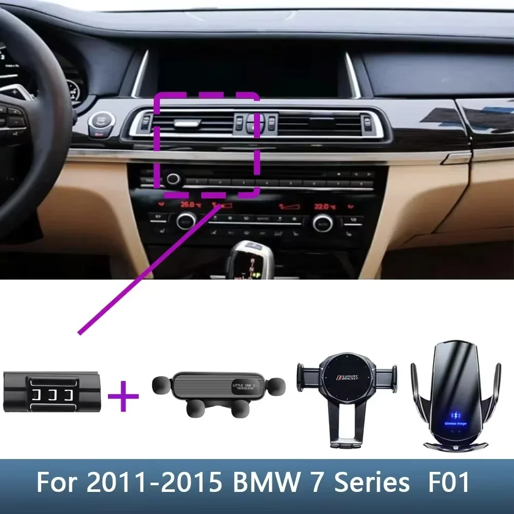 

Car Phone Holder For BMW 7 Series F01 2009 2010 2011 2012-2015 Special Fixed Bracket Base Wireless Charging Interior Accessories
