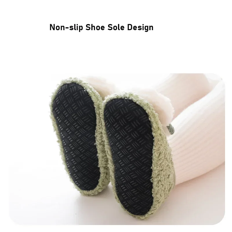 Baby Floor Socks Non-slip Cute Rabbit Pattern Baby Toddler Sock Shoes with Soft Sole Newborn Warm Winter Infant Walking Shoe